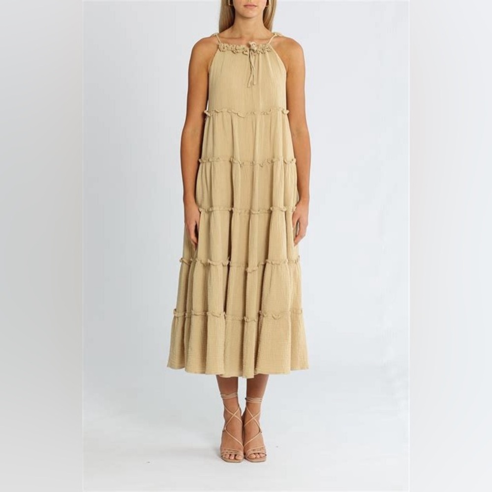 NWT CHARLIE HOLIDAY NATURAL SENORITA MAXI DRESS SIZE 6 or M